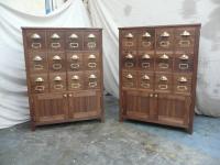 Walnut Apothecary Cabinets